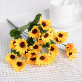 Artificial Sunflower 2 Bouquet Artificial Flowers Fake Sunflowers Floral Decor Bouquet Home Hotel Office Wedding Party Garden Craft Art Decor 13 Inch