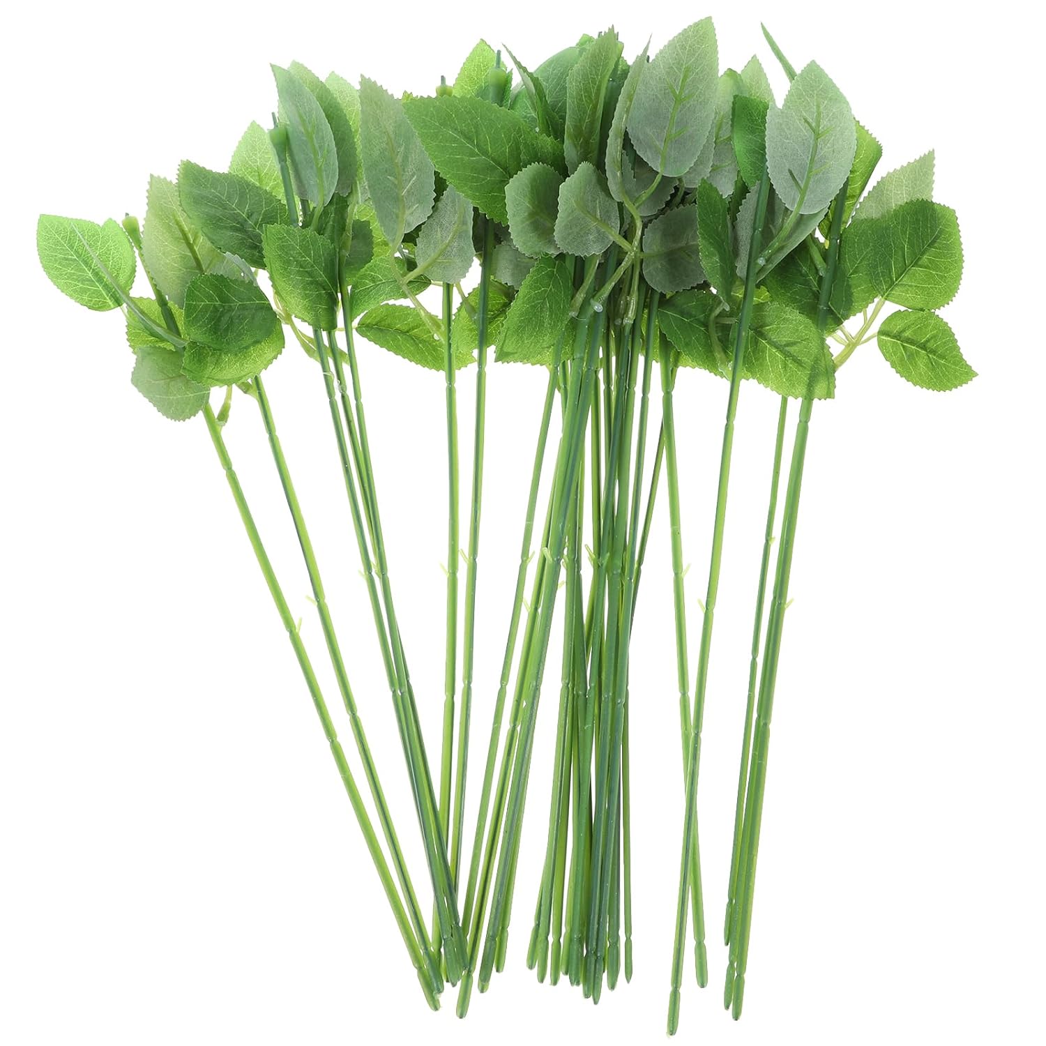 30Pcs Floral Wire Stem With Leaves Artificial Plastic Rose Floral Wire Stems Diy Craft Bouquet Making Floral Arrangement Tools For Wedding Bouquet Centerpiece Home Decor