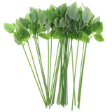 30Pcs Floral Wire Stem With Leaves Artificial Plastic Rose Floral Wire Stems Diy Craft Bouquet Making Floral Arrangement Tools For Wedding Bouquet Centerpiece Home Decor
