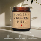 Nurse Appreciation Candle Gifts For Women, A Badass Nurse Up In Here, Lavender Scent - Funny New Nurses Week Birthday Christmas Candle For Rn/Lpn/Nicu/Doctors/Student, Practitioner Lpn Rn-69