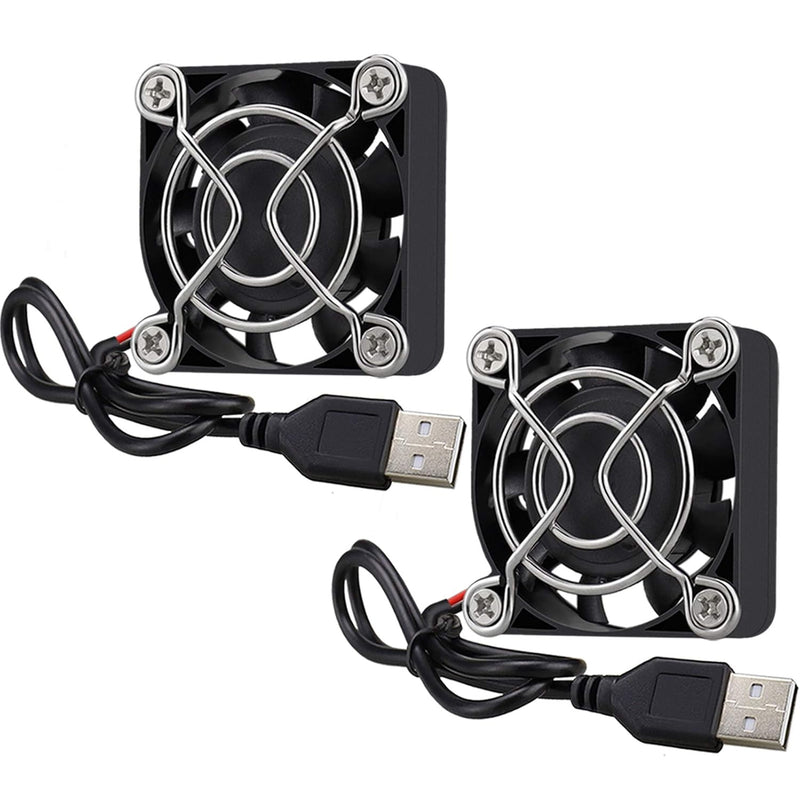 2-Pack Quiet 40Mm Usb Fans, 5V Mini Brushless Dc Cooling Fan For Vr Gear Aquar