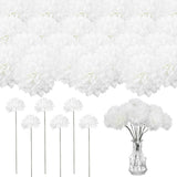 50Pcs Artificial Chrysanthemums Heads Ball Flowers Homecoming Mum Flower Bulk 2.9'' Silk Mum Supplies Artificial Homecoming Mum Supplies White Tissue Hanging Paper Pom-Poms For Party Wedding Home (50)