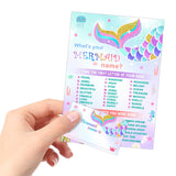 What Is Your Mermaid Name Game - Sign & 30 Cards, Mermaid Birthday Party Sign For Girls, Wedding, Anniversary, Holiday Activity