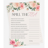50 Spill The Tea Party (50-Cards) Fun Bridal Shower Game Activity, Who Knows The Bride Best, Decorations, Engagement Party, Rehearsal Dinner, Bridgerton