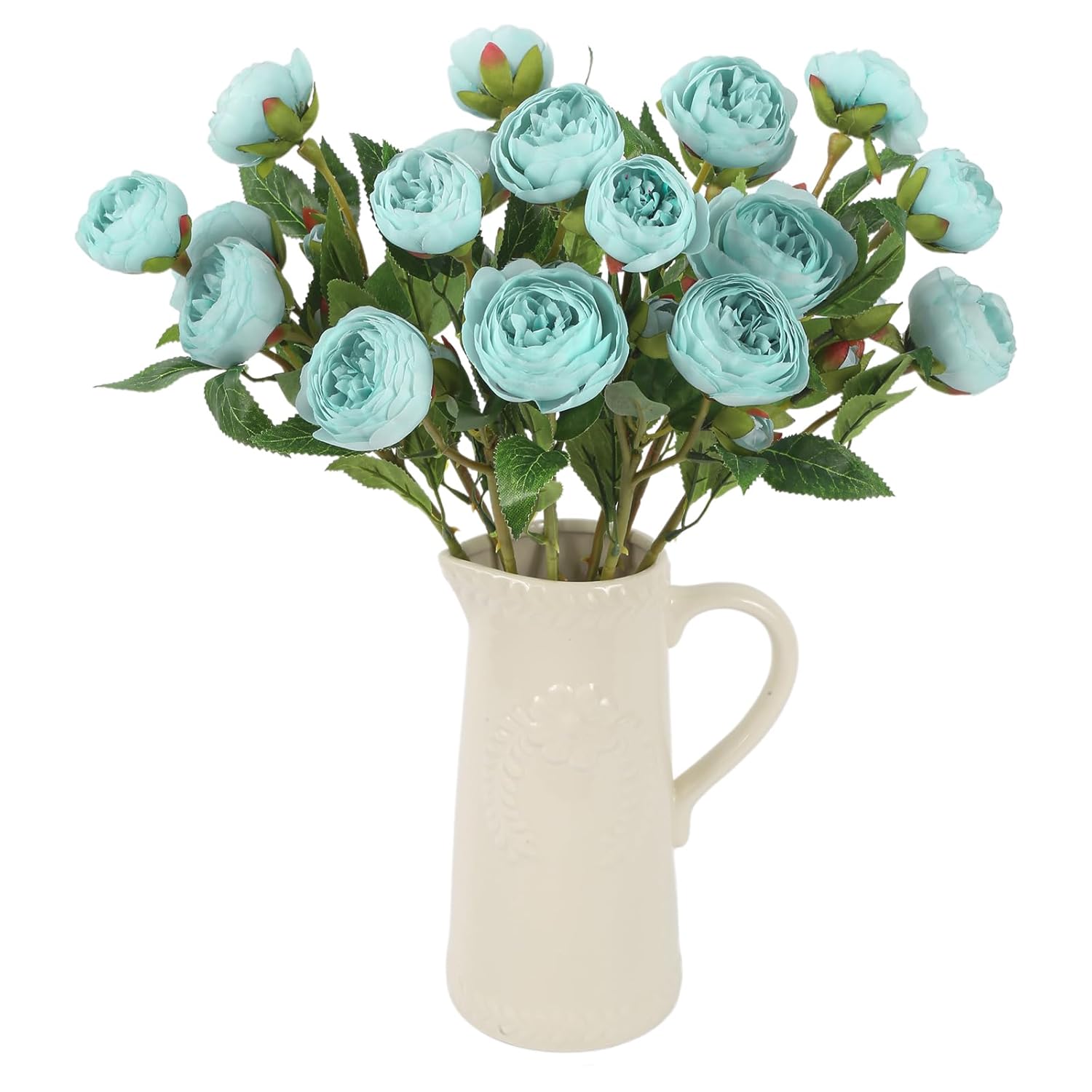 8Pcs Blue Ranunculus Artificial Flowers 32 Heads Faux Ranunculus Flowers For Vase Real Look Silk Peonies With Stem Fake Peony Flowers For Home Indoor Wedding Decor Centerpieces For Table (Blue)