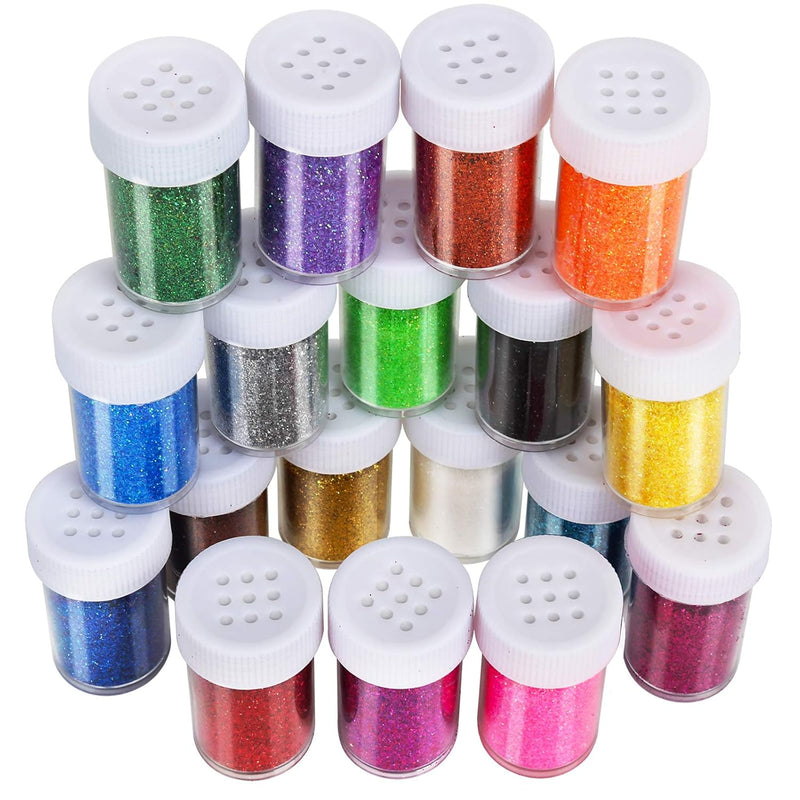 18 Pack Glitter For Slime, Resin Glitter Shake Jar, Slime Glitter, Multi Assor