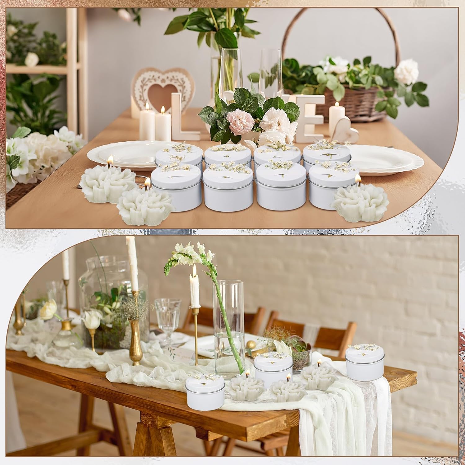 12 Pcs Bridesmaid Gift Scented Candles Bridesmaid Proposal Candle Soy Wax Flower Candles Sets For Women Gift Maid Of Honor Wedding Bridal Shower Favors For Guests(White)