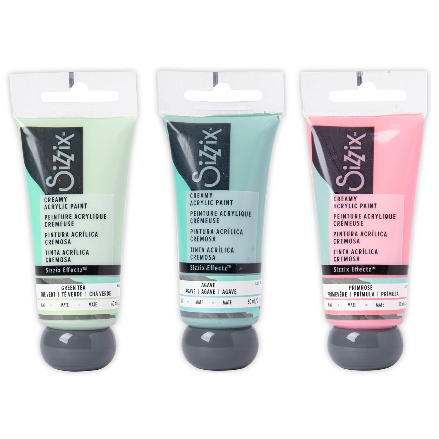Sizzix Effectz Creamy Matte Acrylic Paint Green Tea 60ml, 664547