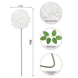 Artificial Wedding Dahlia Flowers 25Pcs Fake Foam Roses With Stem For Wedding Bouquets Centerpieces Arrangements Decoration(White)