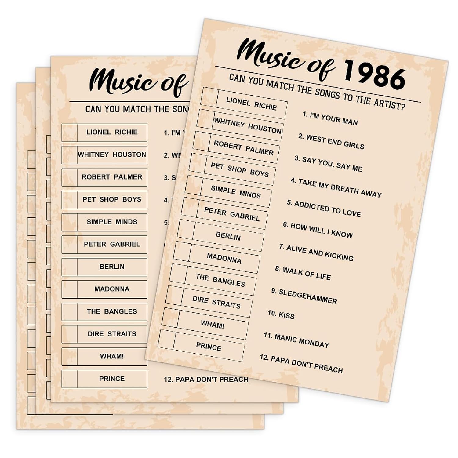 40Th Birthday Party Games, Music Of 1986 Games, Birthday Party Supplies For Adults, Fun 1986S Party Game?Pack Of 30 Cards