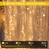 Copper Wire Firecracker Christmas Lights, 10Ft 200Led Battery Operated Twinkle Firecracker Fairy String Lights With Remo