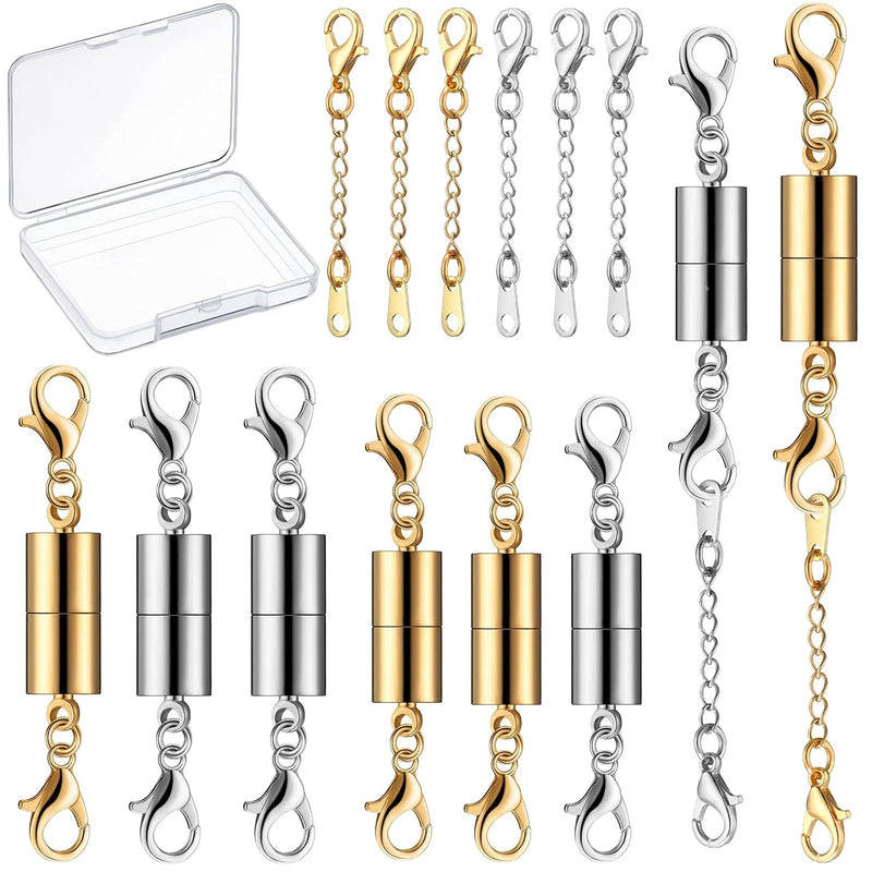 8 Pieces Magnetic Jewelry Clasps For Necklace Closures Screw Locking Necklace