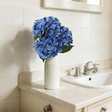 3Pcs Real Touch Artificial Hydrangea Flowers, 21 Inch Large Lifelike Silk Dry Faux Hydrangeas For Wedding, Home, Party, Office & Table Centerpiece Decoration