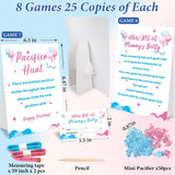 200 Pieces Gender Reveal Games For Guests, Gender Reveal Decorations Idea, Baby Shower Cards And Pencils For Boy Or Girl Gender Reveal