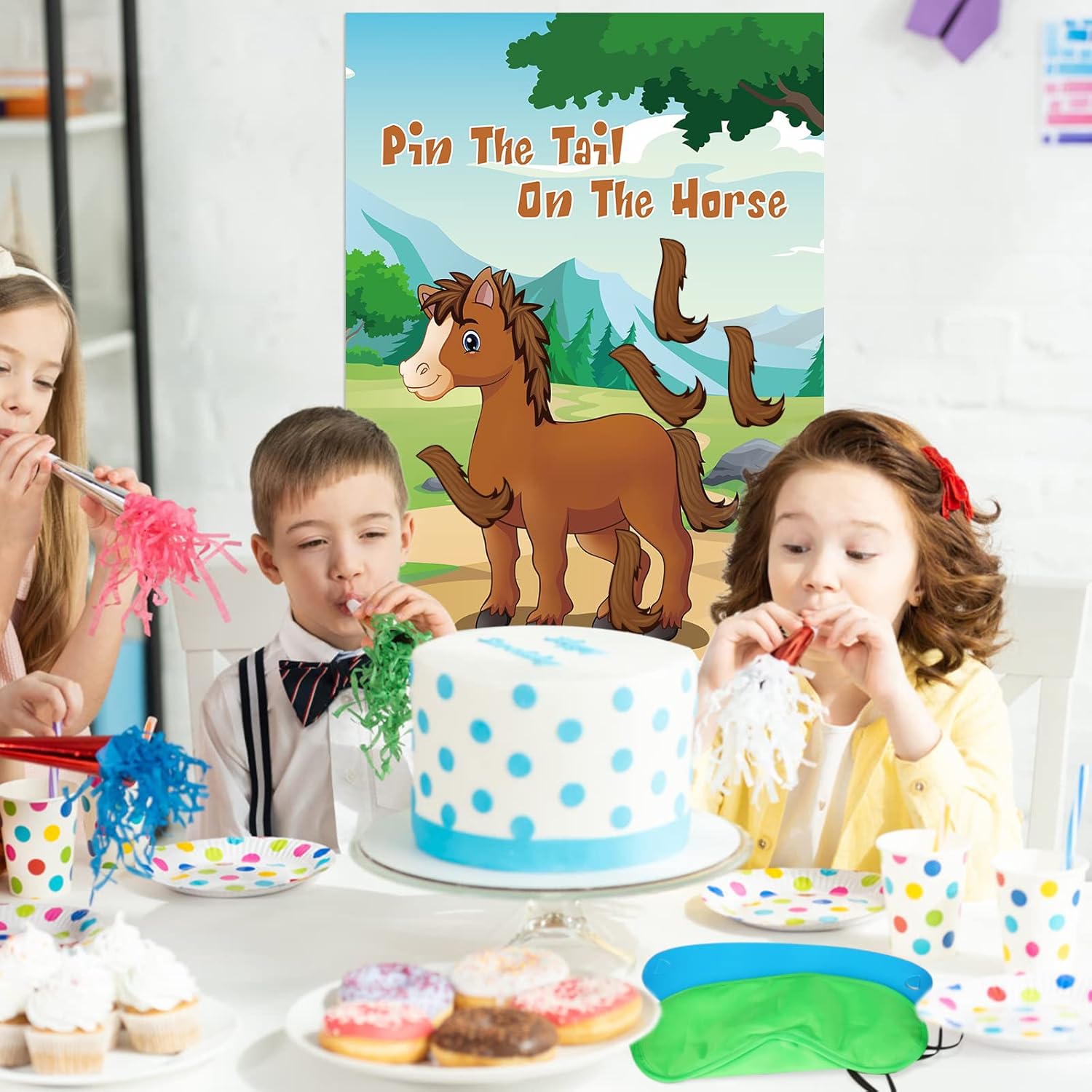 Pin The Tail On The Horse Game With 36 Tail Stickers For Cowboy Party Favor Toys Boys And Girls Birthday Party Decorations Horse Party Games For Kids…