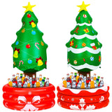 2 Pcs 4.13 Ft Inflatable Christmas Tree Cooler Blow Up Christmas Tree Decoration Star Treetop Hot Cocoa Mug Drink Cooler