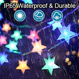 Lampdream 25Ft 50Leds Battery Powered Star Fairy Lights, 8 Modes Warm White Color Changing Led Star String Lights For Wedding, Christmas, Birthday, Halloween, Mother Day