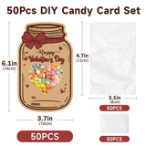 50Pcs Valentines Day Cards For Kids - Happy Valentine'S Day Crads Bulk With 50Pcs Treat Bags, Diy Candy Bag Exchange Gift For Classroom Party Favors, Boys Girls Toddler(Candy Not Included)