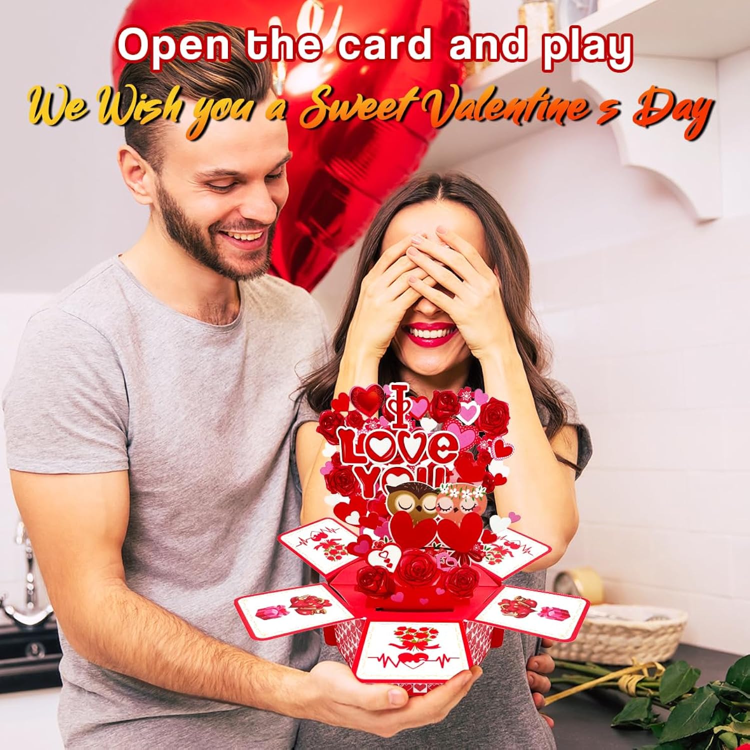 Pop Up Valentines Card, 3D Valentines Day Gift Cards, Valentines Day Gifts