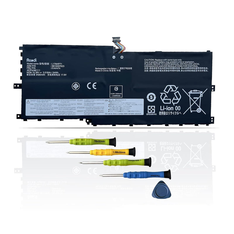 L17M4P71 54Wh 01Av474 Laptop Battery Compatible With Lenovo Thinkpad X1 Yoga 3