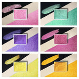 Art Supplies Handmade Watercolor Paint Set - 6 Metallic Gold Colors Half Pans Glitter Solid Water Color- Metal Case Sparkle Pearlescent Watercolour For Artists. Purple Pink Red