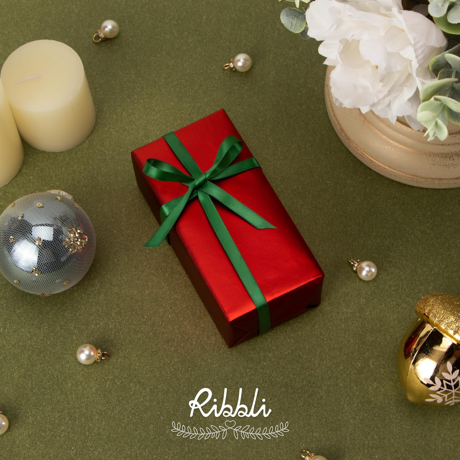 Red Metallic Wrapping Paper Matte Red Solid Color Paper Perfect For Birthday Christmas Baby Shower Wedding Valentine'S Day- 17Inch X 394Inch(33Feet)