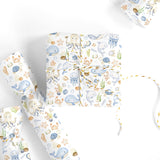 Under The Sea Wrapping Paper -Mini Roll- 17In X 32.8Ft Watercolor Ocean Animal Gift Wrap Paper Cute Craft Paper For Summer Birthday Party Packing Supplies