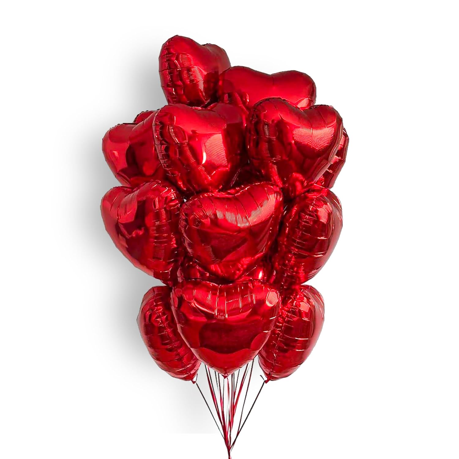 [20 Pcs] Red Balloons 18" A Bunch Of Heart Love Foil Helium Balloons, Helium Support Valentines Day Birthday Wedding Bridal Engagement Party Anniversary Mother'S Day Decorations