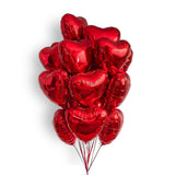 [20 Pcs] Red Balloons 18" A Bunch Of Heart Love Foil Helium Balloons, Helium Support Valentines Day Birthday Wedding Bridal Engagement Party Anniversary Mother'S Day Decorations