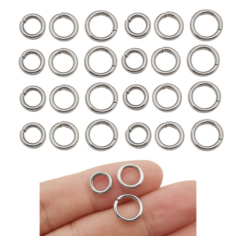 300Pcs Mix 8Mm 9Mm 10Mm Stainless Steel Thick Strong Rings Jump Rings Connecto