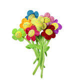 8Pcs Artificial Plush Flower Bendable Curtain Buckle Tiebacks Birthday Wedding Party Durable Plush Daisy Flower Bouquet With Happy Smiley Face Gift For Kids Baby Girl Toddlers
