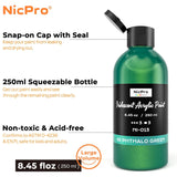 Iridescent Green Acrylic Paint, 8.45Oz / 250Ml Large Bottle Green Metallic Acrylic Paint, Color Shifting & Non-Toxic Art Painting Supplies For Craft Canvas Fabric Rock Wood Ceramic Metal