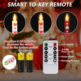 6Pcs Valentine'S Day Flameless Taper Candle - 10.63" Heart Love Candle With Remote,Pink Red Battery Operated Led Candlesticks,Valentines Gifts For Wedding Anniversary Romantic Night Party Decor