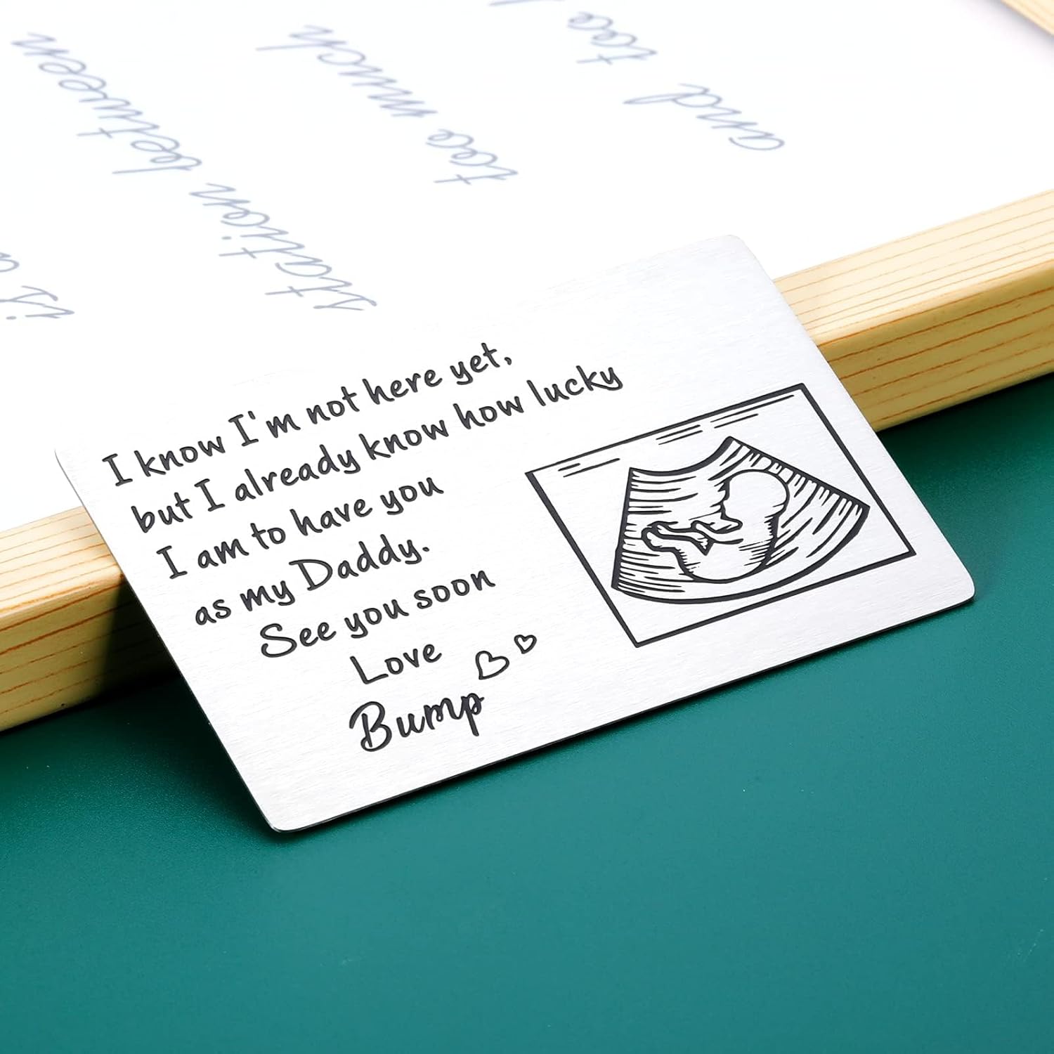 New Dad Gifts For Men Dad To Be Gifts For First Time Daddy Gift From Wife Valentine Gift For Him Fathers Day Daddy Present From Baby Bump Birthday White Elephant Christmas Wallet Insert Card
