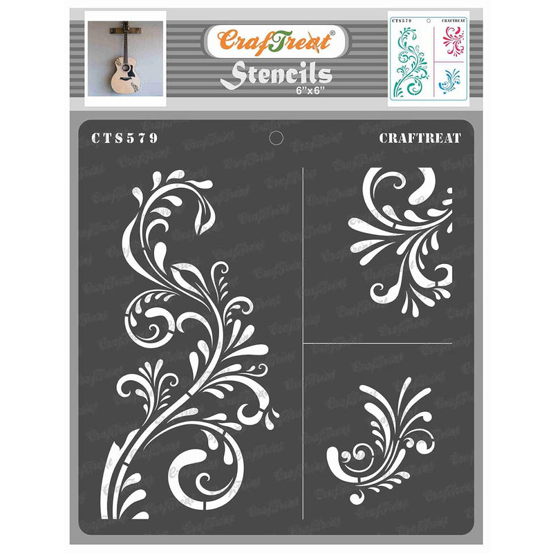 Floral Stencils For Painting On Wood, Canvas, Paper, Fabric, Floor, Wall And T