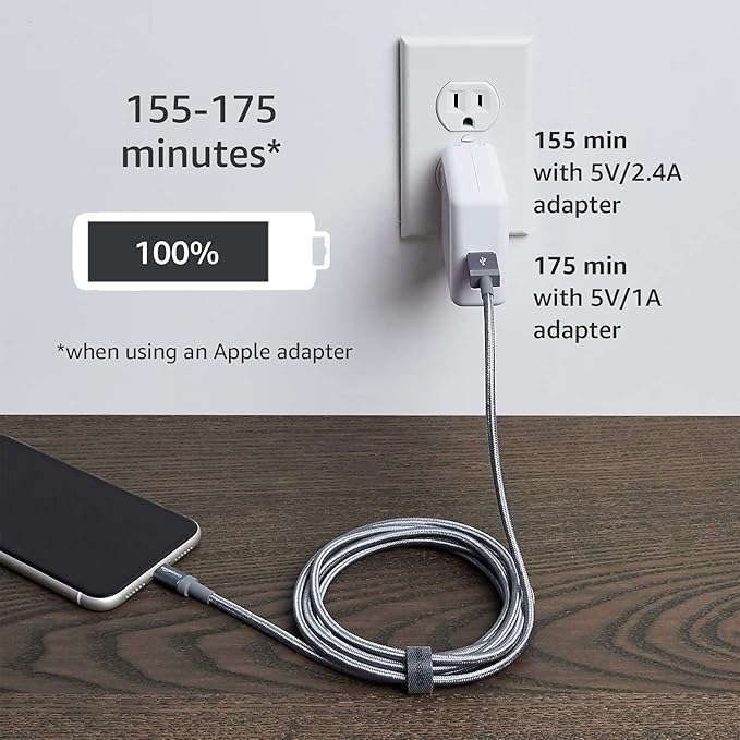 Apple MFi Certified USB A to Lightning Cable 6FT Premium Braided Fast Charging Cord for iPhone 14 13 12 11 iPad Dark Gray