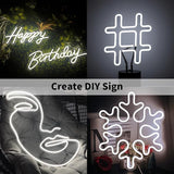 16.4FT White LED Neon Rope Light 12V Waterproof Cuttable Dimmable Strip Lights No Plug