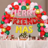 Merry Friendsmas Party Decorations Christmas Balloon Garland Arch Kit For Xmas Holidays New Year Party Supplies