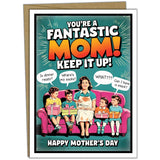 - Funny Mothers Day Card From Us, (Handmade In Usa), Funny Mothers Day Cards For Mom From Kids, Boutique Style, Retro Mid-Century Design, Premium Cardstock 5X7, Personalize (Blank Inside)