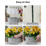 Sunflowers Artificial Flowers In Plant Pots With Table Mat - Fake Sunflower Pot Table Centerpieces, Faux Silk Sunflower Arrangement Farmhouse Decorations For Wedding, Party, Dining Room