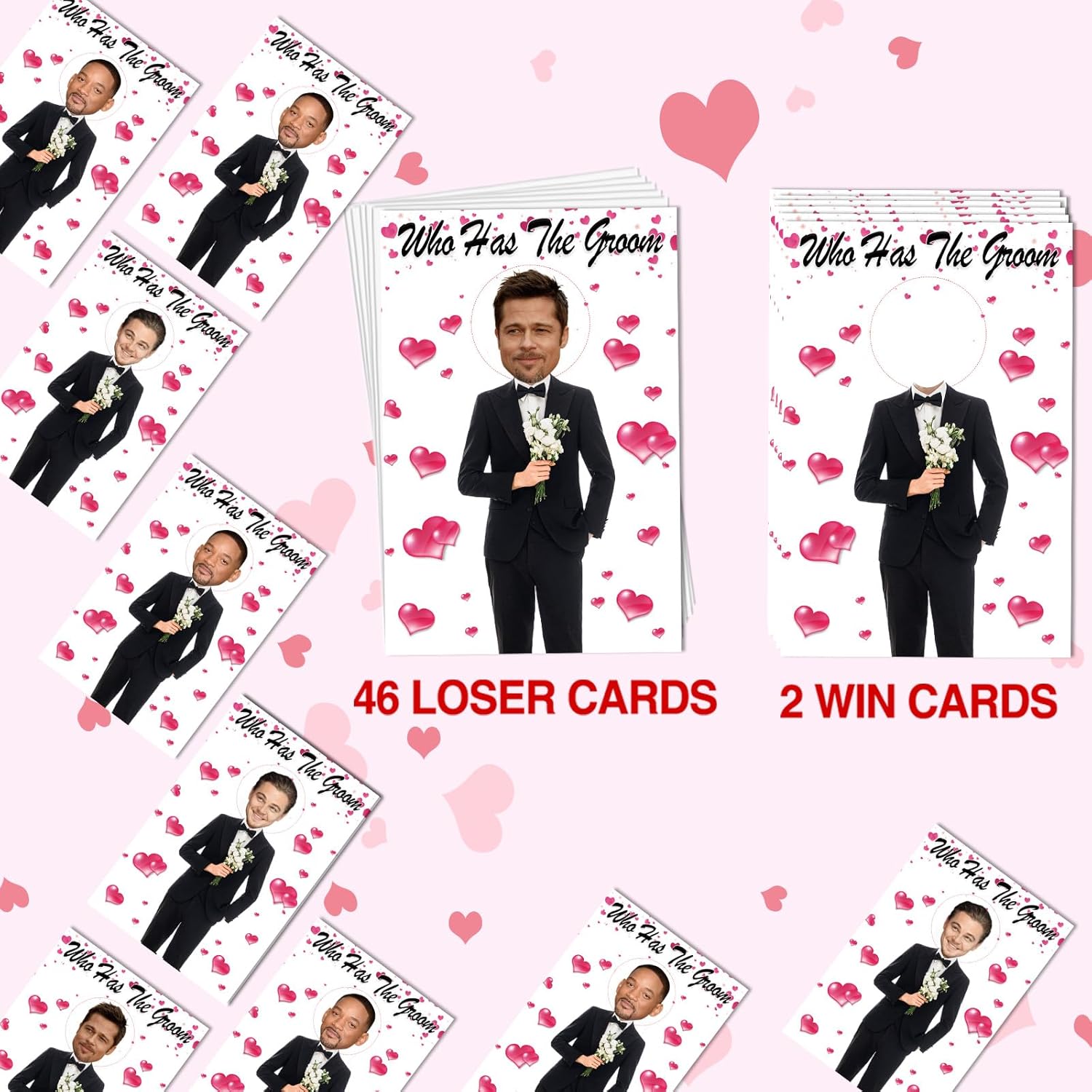Bridal Shower Games Scratch Off Cards Kit-Funny Who Has The Groom Game,Floral Celebrity Cards For 48 Guests, Bachelorette Party & Wedding Shower Activities (6X4Inch)