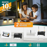 16 Pack Solar Deck Lights Outdoor Waterproof Warm White LED Step Fence Pathway Lights