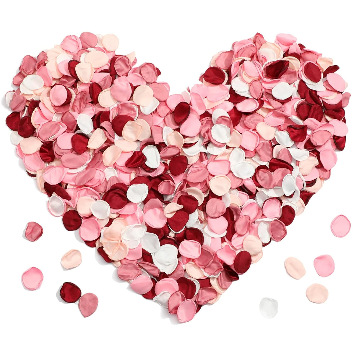 800 Pieces Faux Flowers Silk Rose Petals Burgundy Flower Petals For Valentines Wedding Flower Basket Romantic Dinner Table Centerpieces Bridal Shower Party Decor (Pink Series)