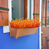 10 Bundles Artificial Monkey Grass Outdoor Fake Flowers Uv Resistant Lavender Plastic Plants Outside Hanging Planter Home Garden Décor (10, Autumn Orange)
