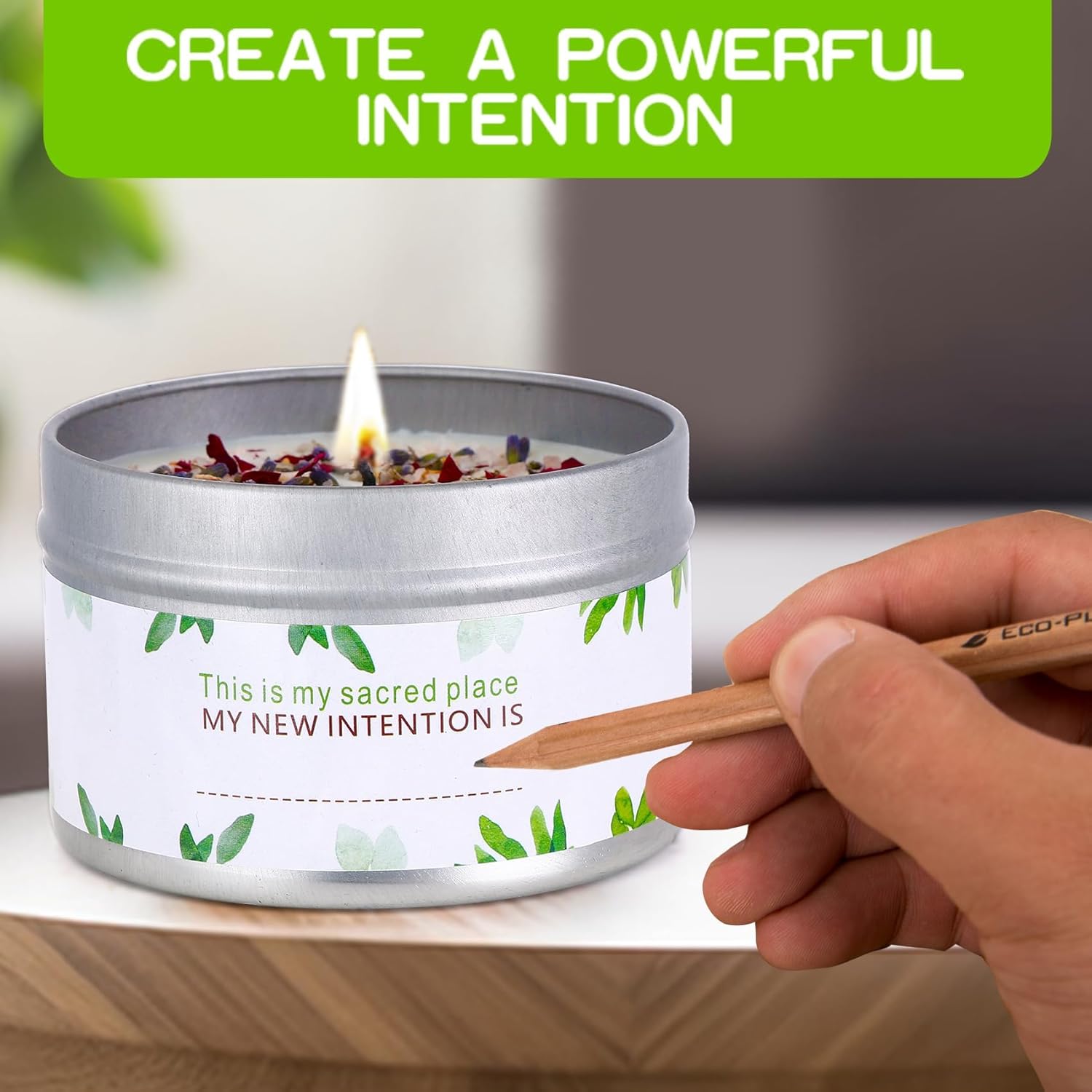 White Sage Candle, Sage Leaf, Rose, Lavender, Himalayan Salt & Essential Oil
