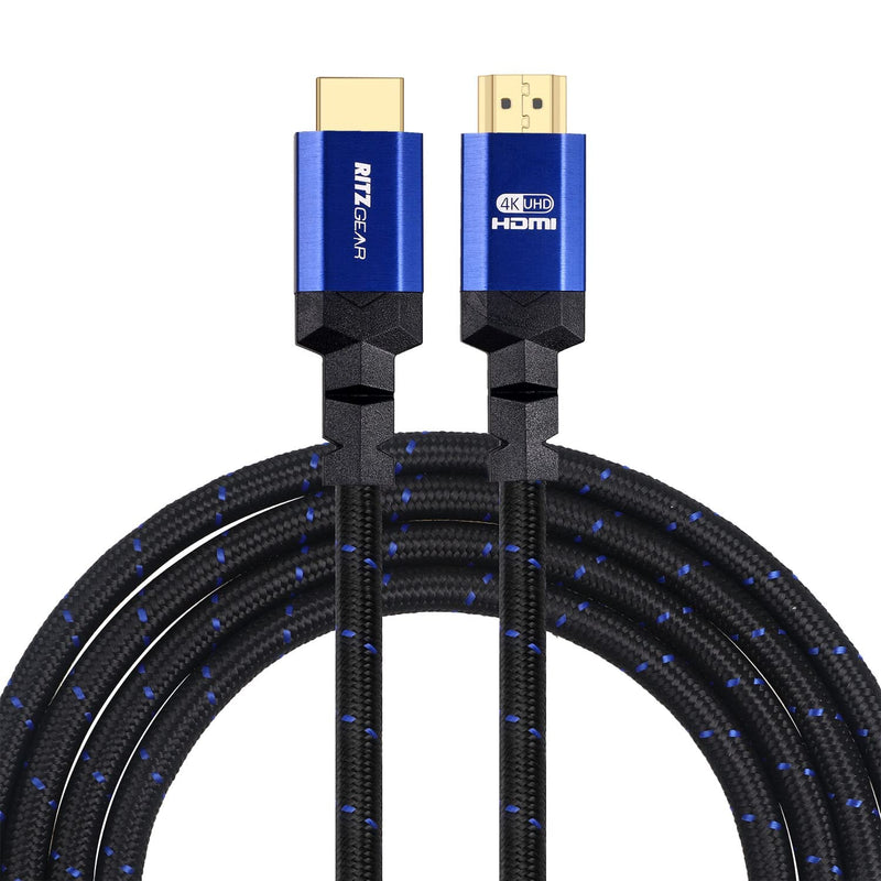 4K Hdmi 2.0 Cable 4 Ft. [5 Pack] By Ritzgear. 18 Gbps Ultra High Speed Braided