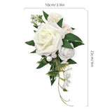 2Pcs Artificial Flower Shoulder Corsages For Wedding, Mother Of The Bride Corsage, Party Prom Corsages For Ceremony Anniversary Party Home Decor (White)