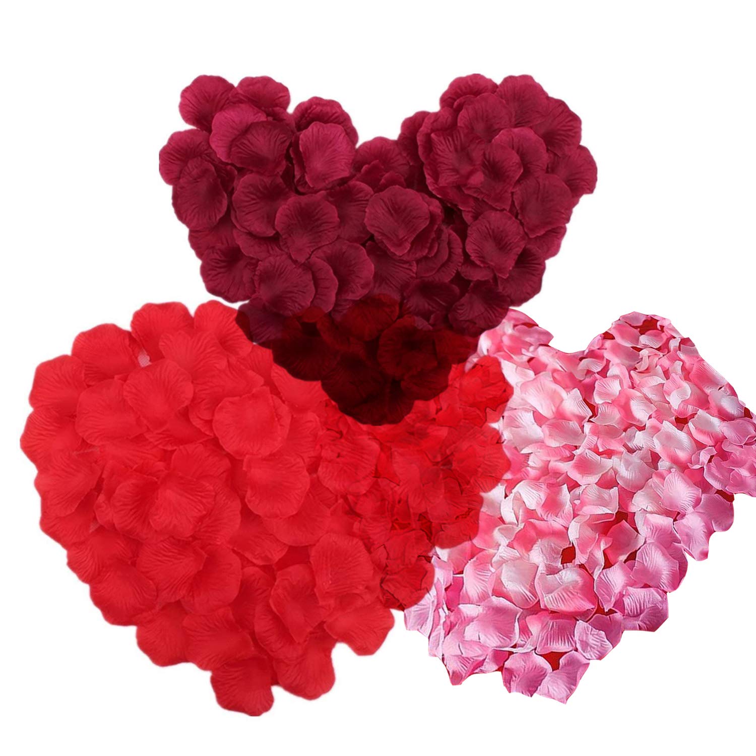 1800Pcs Assorted Artificial Silk Rose Petals For Romantic Night,Proposa Wedding Valentine'S Day Decoration Anniversary Home Party