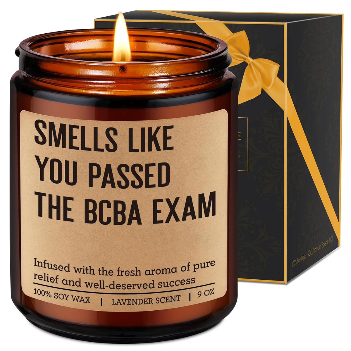 Candle, Bcba Passed Exam Gifts, Bcba Therapist Gifts For Women Men, Funny Appreciation Graduation Presents For Future Behavior Analyst, Aba Rbt Grad, New Board Certified Behavior Analyst