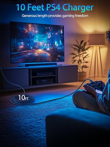 10FT Micro USB Controller Charging Cable for PS4 Xbox One & Fire Stick
